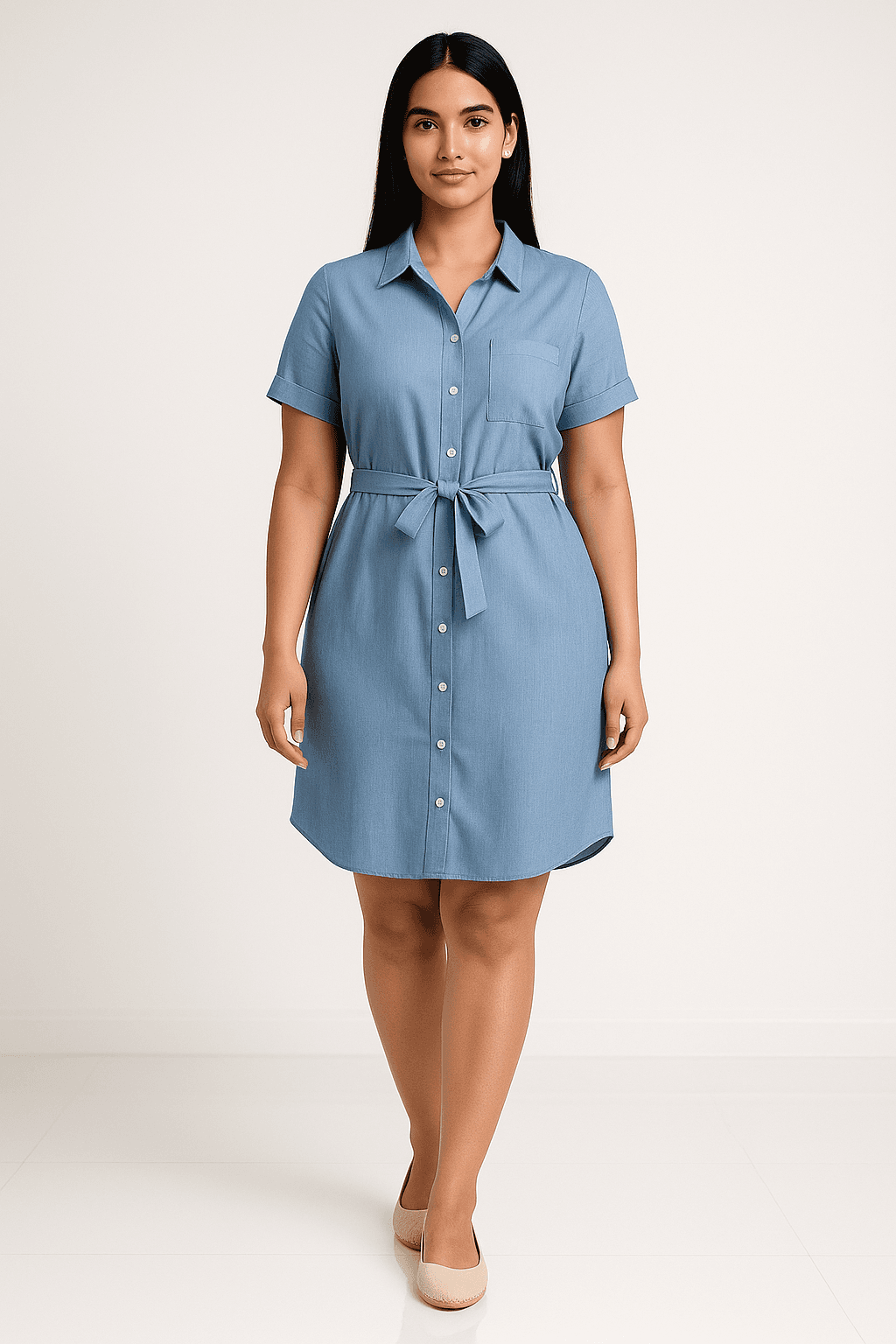 Blue Horizon Belted Dress
