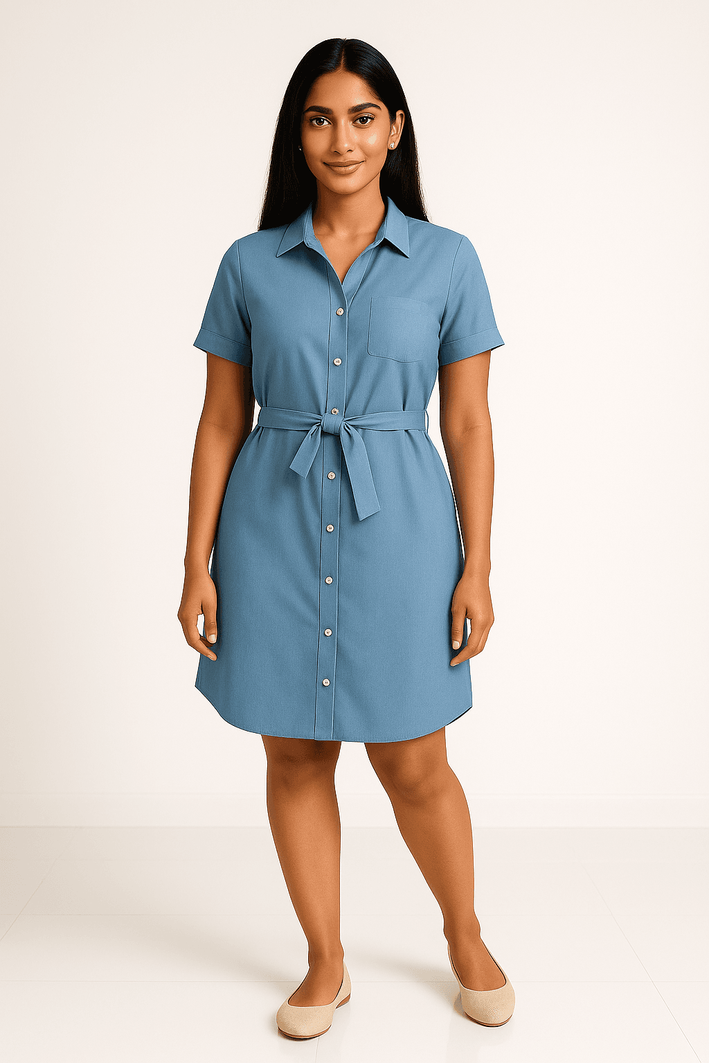 Blue Horizon Belted Dress 2
