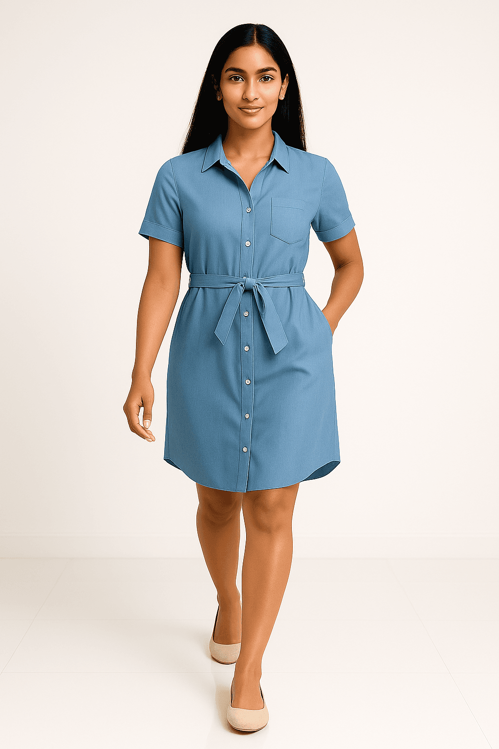 Blue Horizon Belted Dress 4
