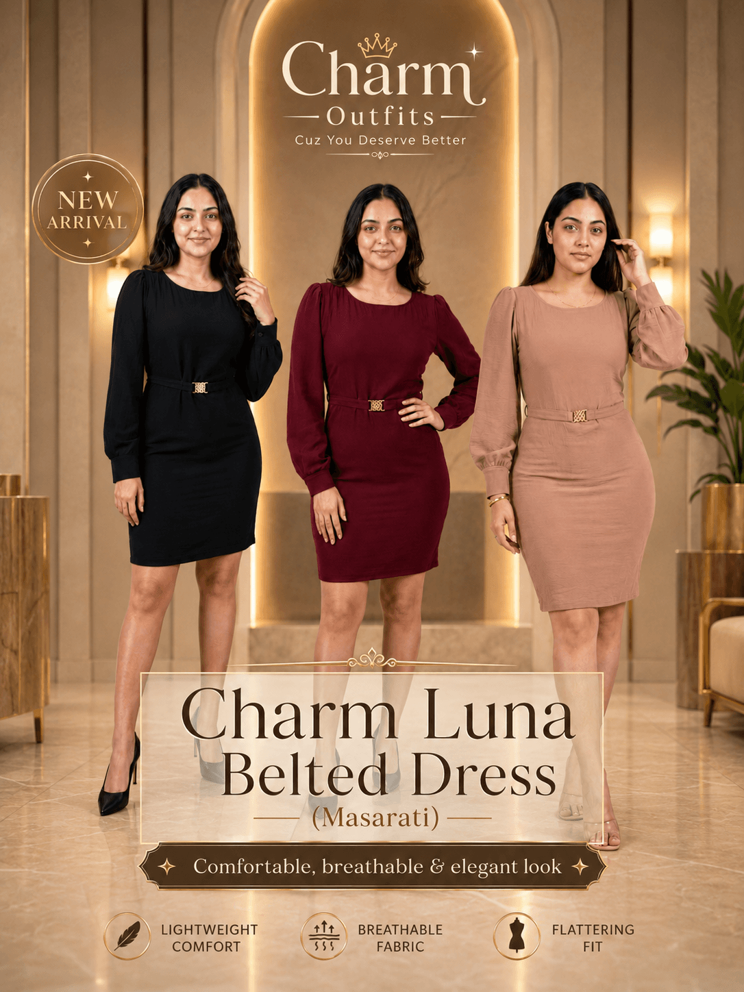 Charm Luna Belted Dress (Masarati)